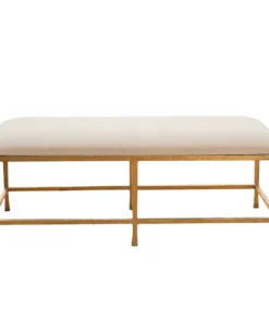 Studio A Quad Pod Bench Gold Leaf With Muslin Cushion New Arrivals