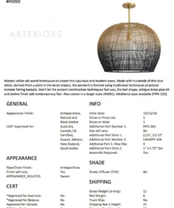 Arteriors Home New Arrivals Swami Small Pendant