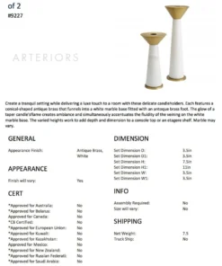 Arteriors Home Tenbrooke Candleholders White Set Of Two New Arrivals