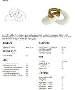 Arteriors Home New Arrivals Terra Sculpture White Marble