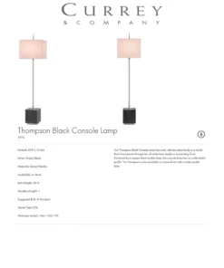 Currey And Company New Arrivals Thompson Console Lamp Black