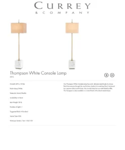 Currey And Company Thompson Console Lamp White New Arrivals 9 Currey And Company Thompson Console Lamp White New Arrivals