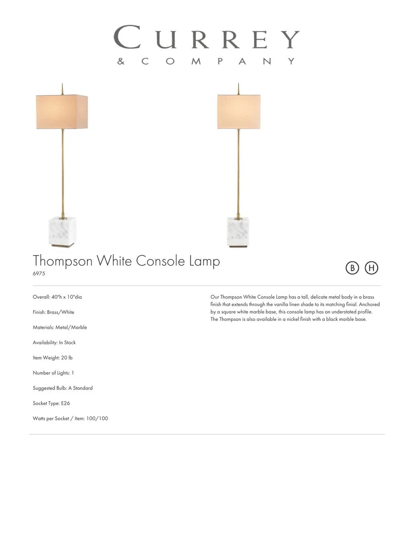 Currey And Company Thompson Console Lamp White New Arrivals 6 Currey And Company Thompson Console Lamp White New Arrivals