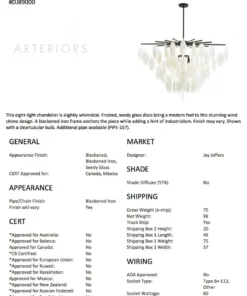 Arteriors Home Tiffany Chandelier