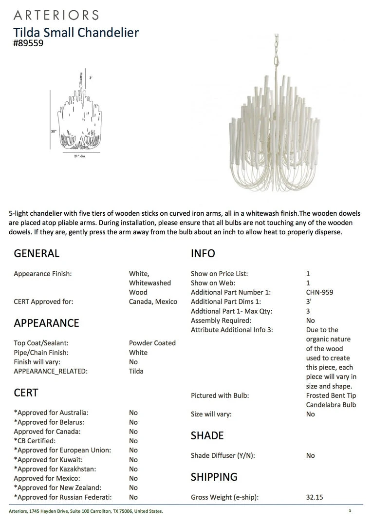 Arteriors Home Tilda Small Chandelier White New Arrivals 8 Arteriors Home Tilda Small Chandelier White New Arrivals