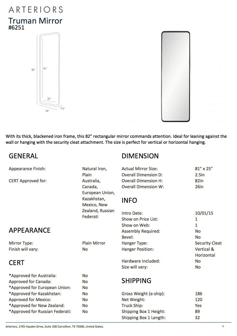 Arteriors Home Truman Mirror 7 Arteriors Home Truman Mirror