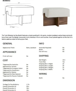 Arteriors Home Tuck Ottoman Bone Linen New Arrivals