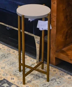 Worlds Away Fitz Cigar Table Antique Brass And Grey Faux Shagreen New Arrivals