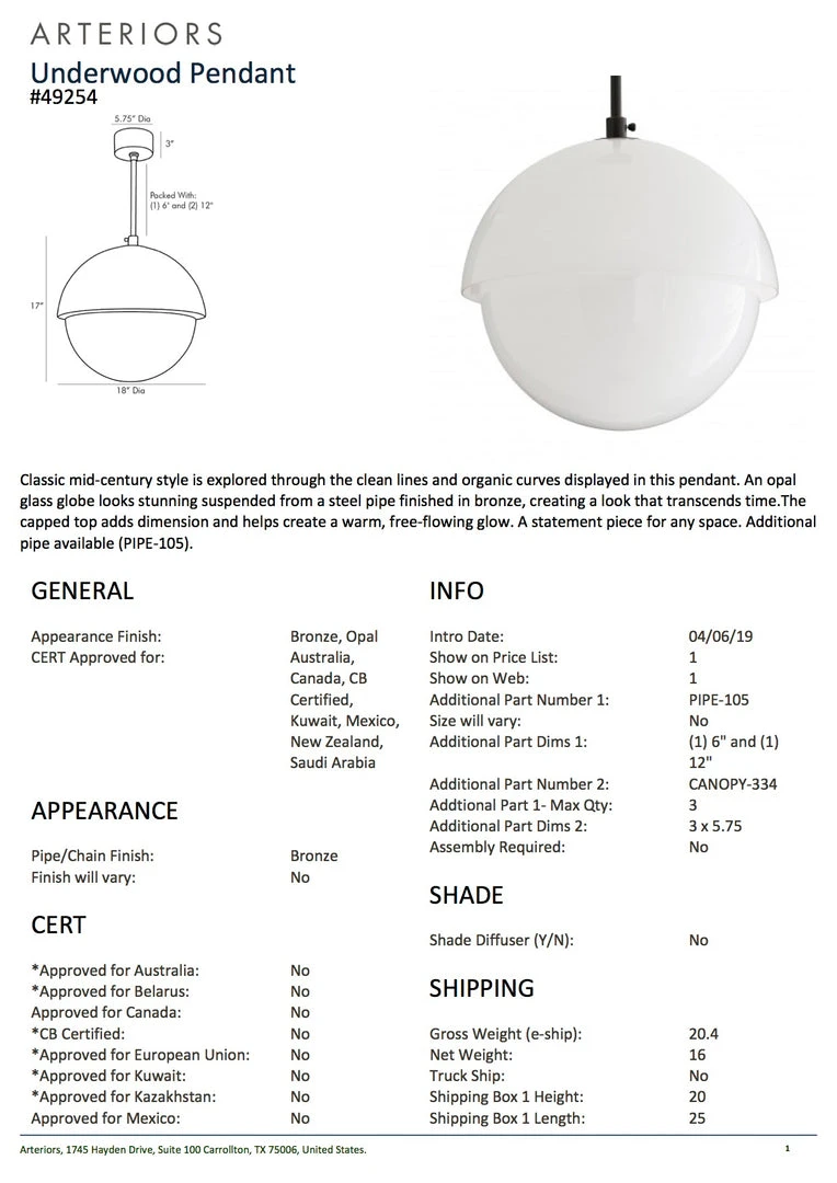 Arteriors Home Underwood Pendant Bronze New Arrivals 13 Arteriors Home Underwood Pendant Bronze New Arrivals