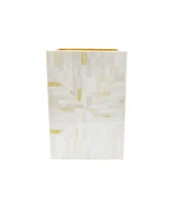 Worlds Away Diana Wastebasket Natural Bone New Arrivals