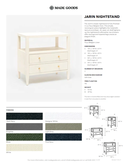 Made Goods Jarin Low Single Nightstand Graphite Faux Belgian Linen New Arrivals 4 Made Goods Jarin Low Single Nightstand Graphite Faux Belgian Linen New Arrivals