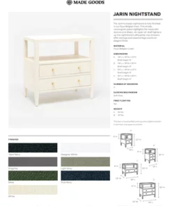 Made Goods Jarin Low Double Nightstand Graphite Faux Belgian Linen New Arrivals