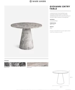 Made Goods Giovanni Entry Table Black Swirl Lacquered Resin