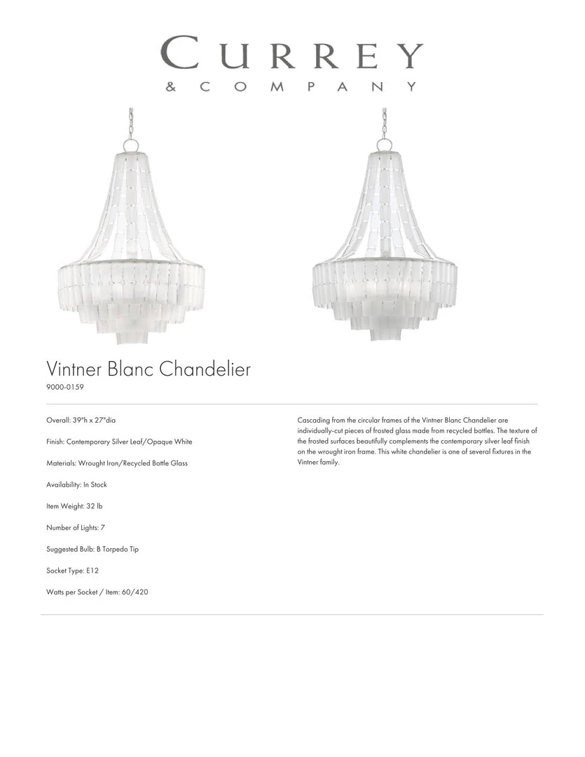Currey And Company Vintner Blanc Chandelier 7 Currey And Company Vintner Blanc Chandelier
