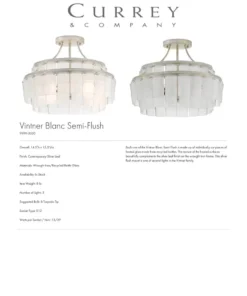 Currey And Company Vintner Blanc Semi-Flush Mount Chandelier 7 Currey And Company Vintner Blanc Semi-Flush Mount Chandelier