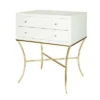 Worlds Away New Arrivals Elena Side Table White And Gold Leaf 1 Worlds Away New Arrivals Elena Side Table White And Gold Leaf