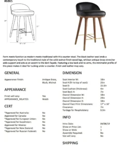 Arteriors Home Walsh Counter Stool