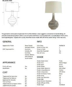 Arteriors Home New Arrivals Webber Lamp