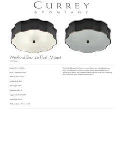 Currey And Company New Arrivals Wexford Flush Mount Bronze