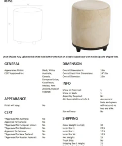 Arteriors Home New Arrivals Wimberley Ottoman