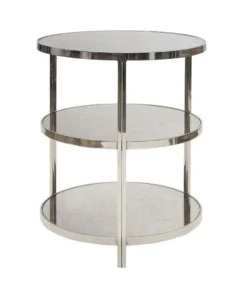 Worlds Away Audrey 3-Tier Side Table Nickel Plated