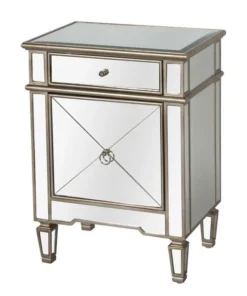Worlds Away Claudette Mirrored Nightstand Silver Leaf New Arrivals