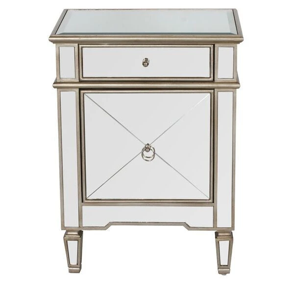 Worlds Away Claudette Mirrored Nightstand Silver Leaf New Arrivals 5 Worlds Away Claudette Mirrored Nightstand Silver Leaf New Arrivals