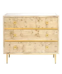 Worlds Away Hudson Burlwood Chest Gold Leaf