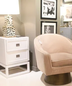 Worlds Away Oliver Side Table White