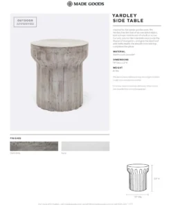 Made Goods Yardley Side Table Ivory New Arrivals