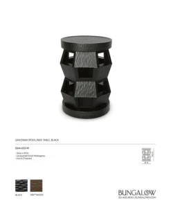Bungalow 5 Zanzibar Side Table And Stool Black