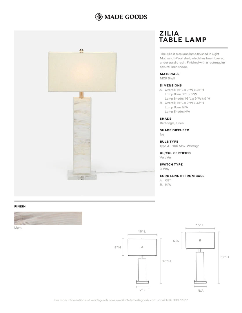 Made Goods Zilia Table Lamp Short 6 Made Goods Zilia Table Lamp Short
