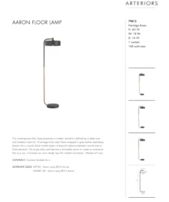 Arteriors Home Aaron Floor Lamp Heritage Brass New Arrivals