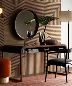 Arteriors Home Avalon Ottoman Persimmon Velvet