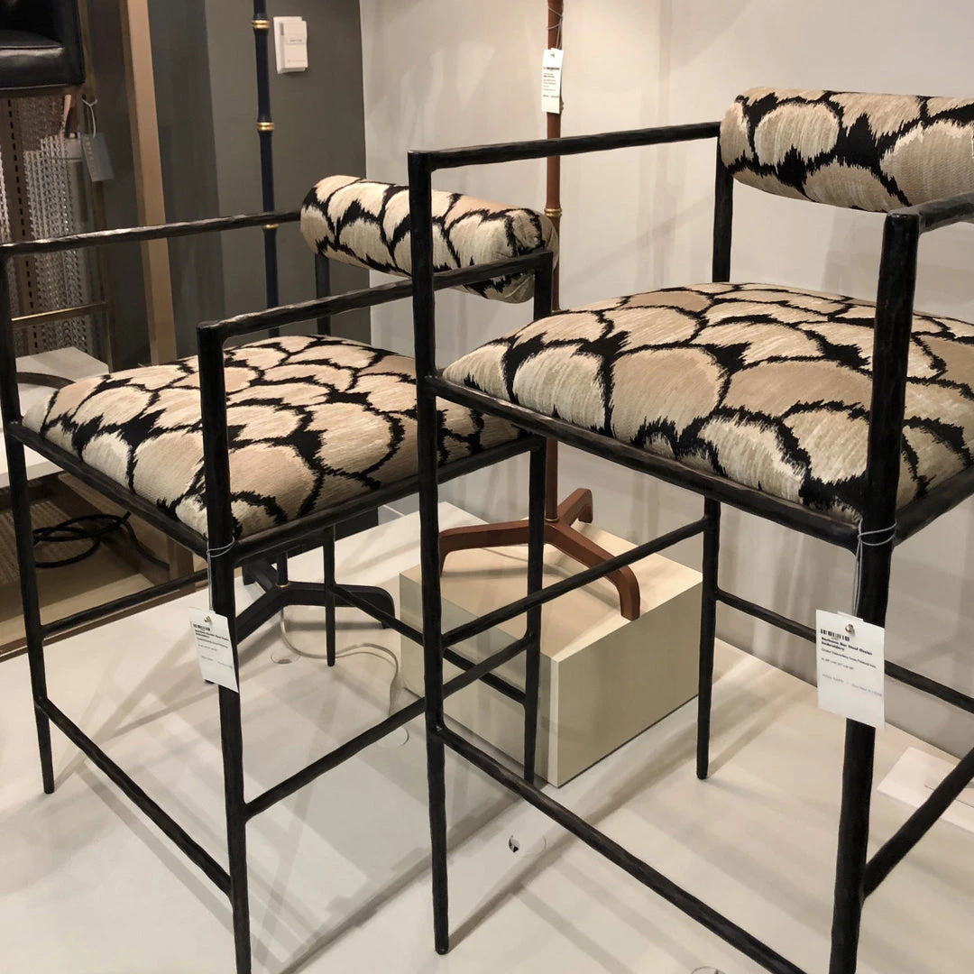 Arteriors Home New Arrivals Barbana Counter Stool Ocelot Embroidery 4 Arteriors Home New Arrivals Barbana Counter Stool Ocelot Embroidery