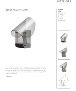 Arteriors Home Bend Accent Lamp Smoke New Arrivals