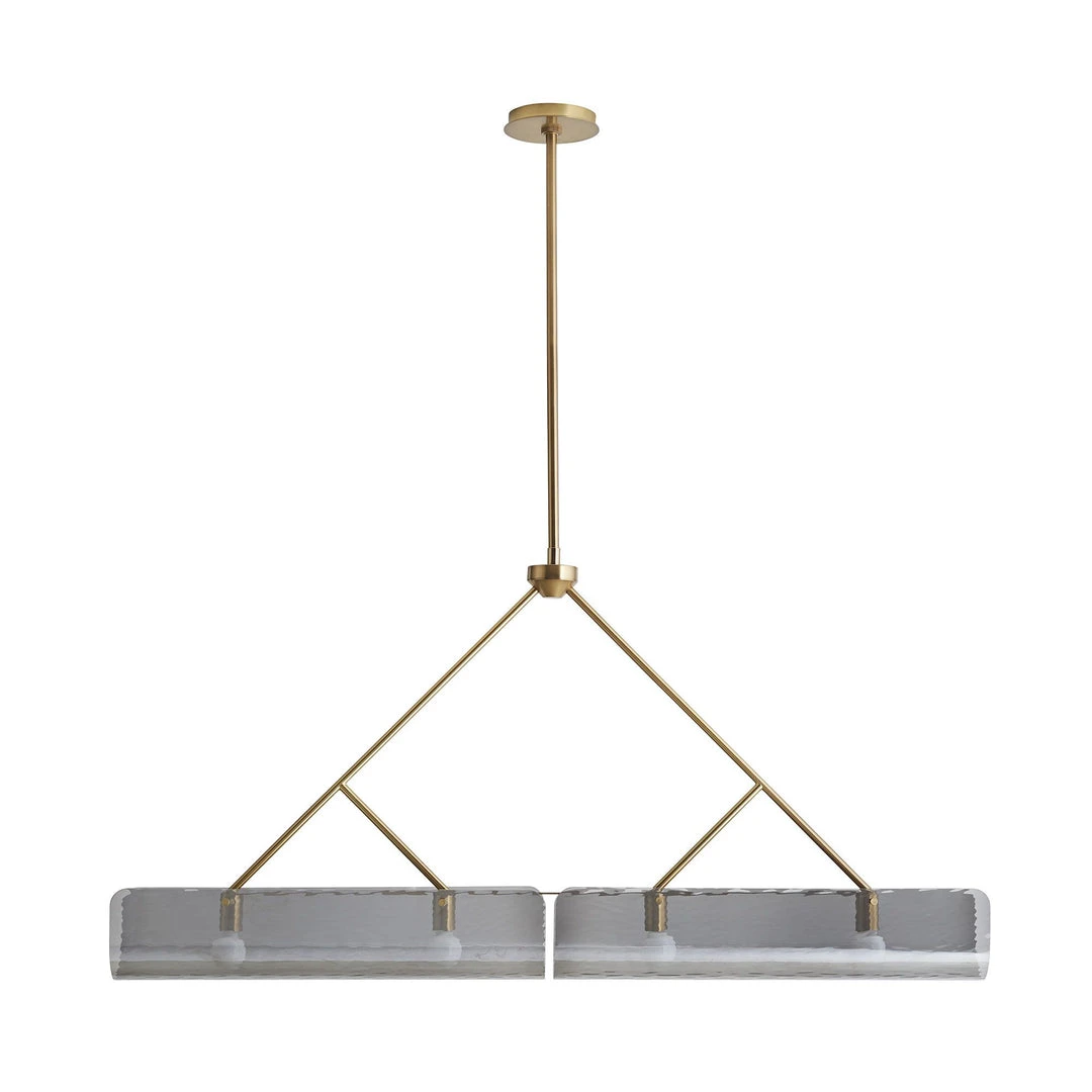 Arteriors Home Bend Linear Pendant Smoke Brass 3 Arteriors Home Bend Linear Pendant Smoke Brass