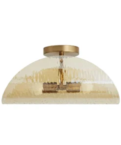 Arteriors Home New Arrivals Bend Flushmount Amber And Brass