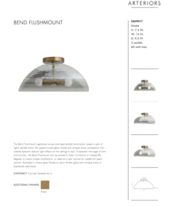 Arteriors Home Bend Flushmount Smoke And Brass