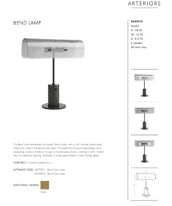 Arteriors Home New Arrivals Bend Lamp Smoke