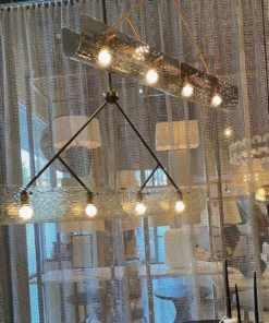 Arteriors Home Bend Linear Pendant Smoke Brass