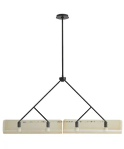 Arteriors Home New Arrivals Bend Linear Pendant Amber Steel