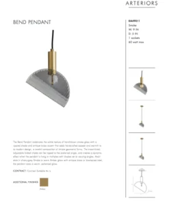 Arteriors Home New Arrivals Bend Pendant Smoke Brass 29 Arteriors Home New Arrivals Bend Pendant Smoke Brass