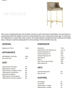 Arteriors Home New Arrivals Dalia Bar Stool Morel 21 Arteriors Home New Arrivals Dalia Bar Stool Morel