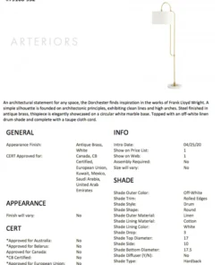 Arteriors Home New Arrivals Dorchester Floor Lamp Antique Brass 22 Arteriors Home New Arrivals Dorchester Floor Lamp Antique Brass