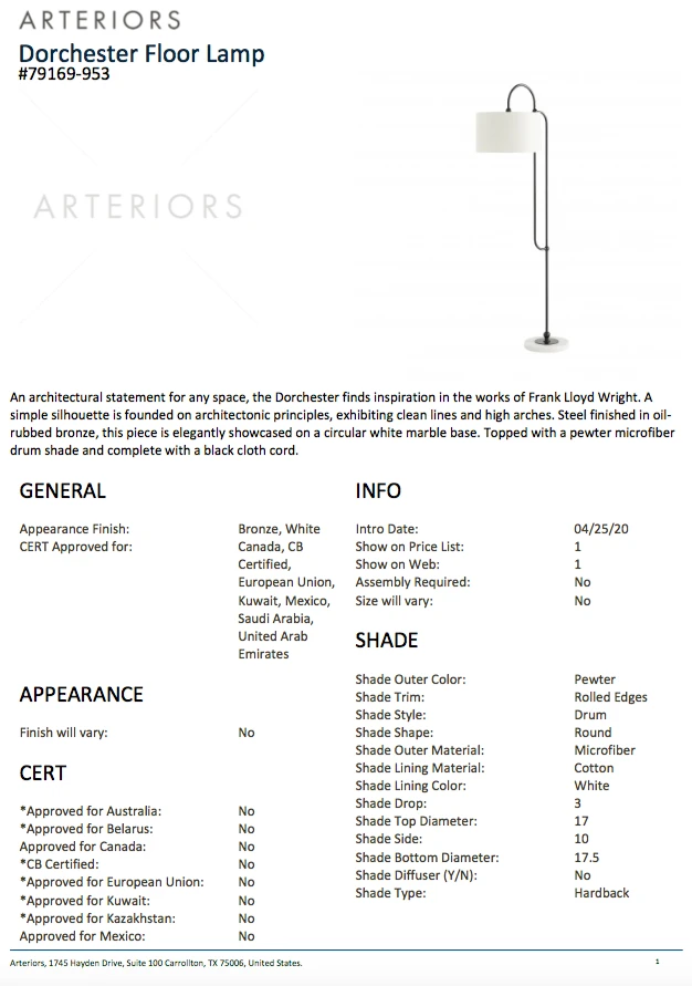 Arteriors Home New Arrivals Dorchester Floor Lamp Bronze 12 Arteriors Home New Arrivals Dorchester Floor Lamp Bronze
