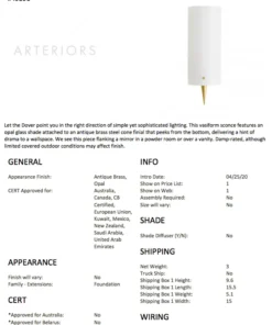 Arteriors Home New Arrivals Dover Sconce Antique Brass 18 Arteriors Home New Arrivals Dover Sconce Antique Brass