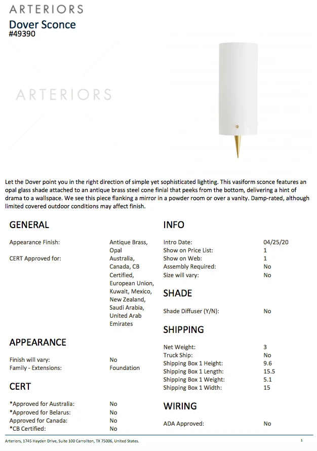 Arteriors Home New Arrivals Dover Sconce Antique Brass 10 Arteriors Home New Arrivals Dover Sconce Antique Brass