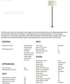 Arteriors Home Emma Floor Lamp