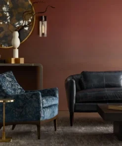 Arteriors Home New Arrivals Ferguson Chair Peacock Chenille Walnut